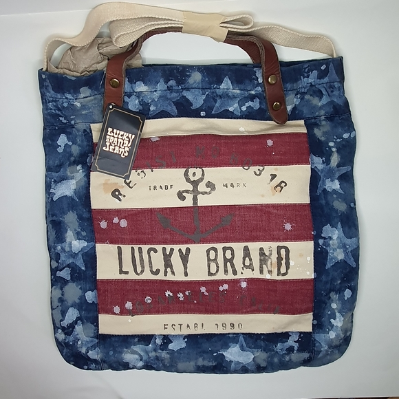 Lucky Brand American Flag Large Tote Bag - Picture 1 of 9